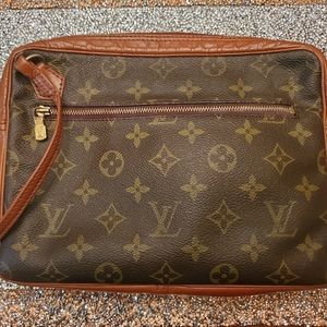 Authentic Louis Vuitton Monogram Sac Sport clutch
